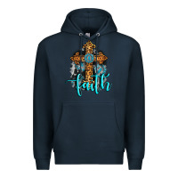 Navy faith western turquoise Premium Hoodie - AdoDesignShop