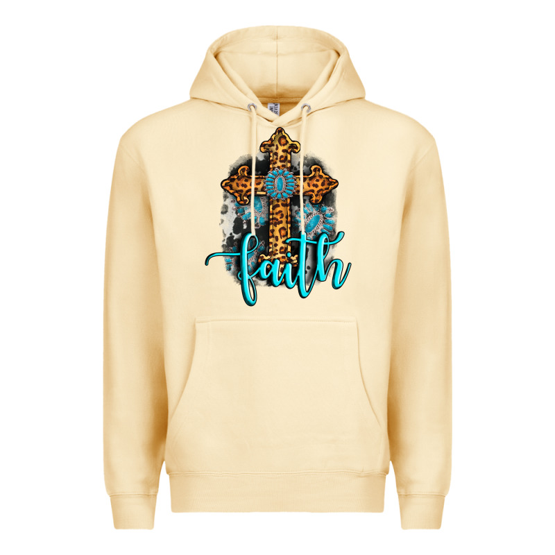 Faith Western Turquoise Premium Hoodie by AdoDesignShop | Teevron