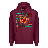 Burgundy teacher Premium Hoodie - AdoDesignShop