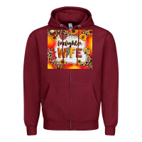 Burgundy firefighter wife Zipper Hoodie - RanaPortraitStore
