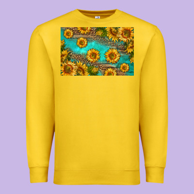 Western Sunflowers Skinny Metal Can Holder Premium Sweatshirt Designed By Hra Design Shop