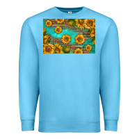 Ocean Blue western sunflowers skinny metal can holder Premium Sweatshirt - HRA Design Shop