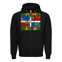 Black dominican republic Zipper Hoodie - RanaPortraitStore