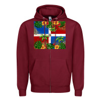 Burgundy dominican republic Zipper Hoodie - RanaPortraitStore