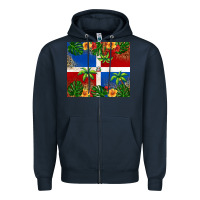 Navy dominican republic Zipper Hoodie - RanaPortraitStore