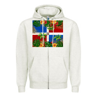 Oatmeal Heather dominican republic Zipper Hoodie - RanaPortraitStore