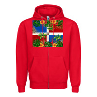 Red dominican republic Zipper Hoodie - RanaPortraitStore