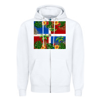 White dominican republic Zipper Hoodie - RanaPortraitStore