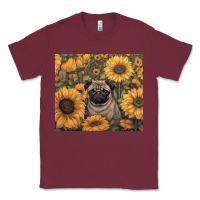 Burgundy pug Classic Tee - Unal Design