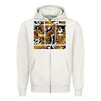 Oatmeal Heather football Zipper Hoodie - RanaPortraitStore