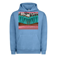 Pigment Pebble Blue western fringe cowhide leopard Urban Hoodie - BarkalooDesign