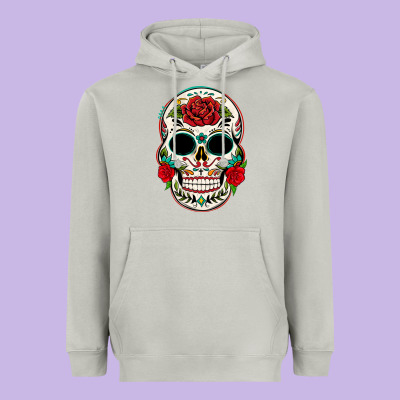 Mexican Day Of The Dead Heavyweight Hoodie Designed By Texasbilliewilder