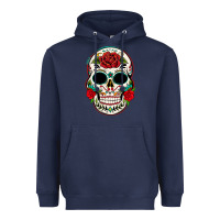 Navy mexican day of the dead Heavyweight Hoodie - texasbilliewilder