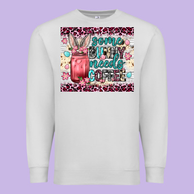 Some Bunny Needs Coffee 20oz Tumbler Premium Sweatshirt Designed By Neo Western