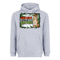 Heather Grey merry and bright shiba inu Heavyweight Hoodie - RanaPortraitStore