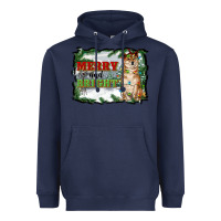 Navy merry and bright shiba inu Heavyweight Hoodie - RanaPortraitStore