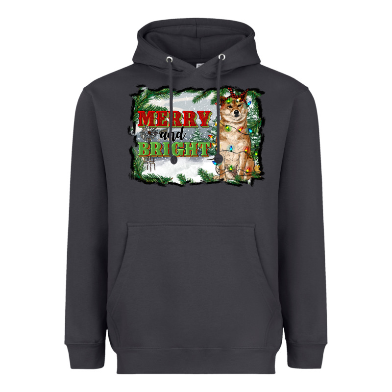 Merry And Bright Shiba Inu Heavyweight Hoodie by RanaPortraitStore | Teevron
