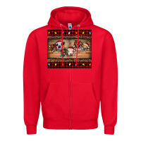 Red hohoho christmas cows Zipper Hoodie - RanaPortraitStore