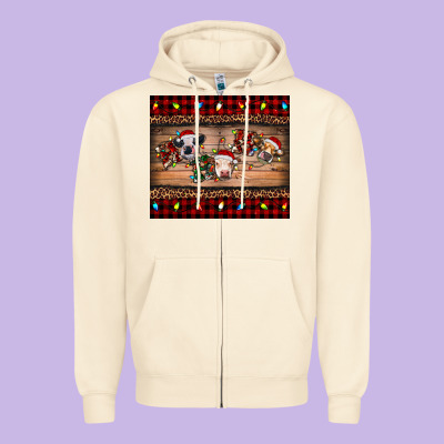 Zipper Hoodie hohoho christmas cows