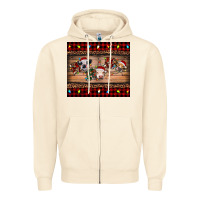 Sandshell hohoho christmas cows Zipper Hoodie - RanaPortraitStore