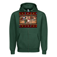 Sports Green hohoho christmas cows Zipper Hoodie - RanaPortraitStore