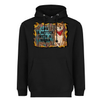 Black life is better with a shiba Heavyweight Hoodie - RanaPortraitStore