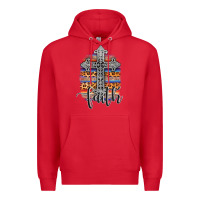 Red western faith Premium Hoodie - AdoDesignShop