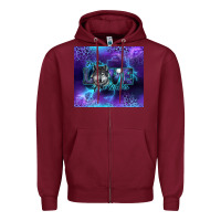 Burgundy for the love of the wolves Zipper Hoodie - RanaPortraitStore
