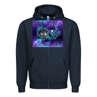 Navy for the love of the wolves Zipper Hoodie - RanaPortraitStore