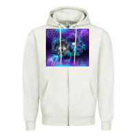 Oatmeal Heather for the love of the wolves Zipper Hoodie - RanaPortraitStore