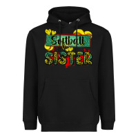 Black softball sister with leopard Heavyweight Hoodie - Zillion Design Studio
