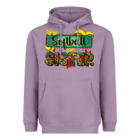 Lavender softball sister with leopard Heavyweight Hoodie - Zillion Design Studio