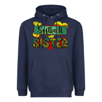 Navy softball sister with leopard Heavyweight Hoodie - Zillion Design Studio