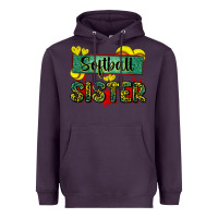 Plum softball sister with leopard Heavyweight Hoodie - Zillion Design Studio