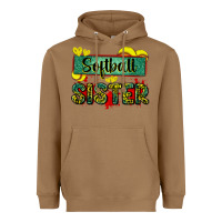 Toasted Coconut softball sister with leopard Heavyweight Hoodie - Zillion Design Studio