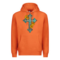 Carrot turquoise sunflower cross Premium Hoodie - AdoDesignShop