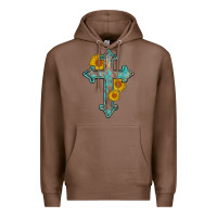 Chestnut turquoise sunflower cross Premium Hoodie - AdoDesignShop
