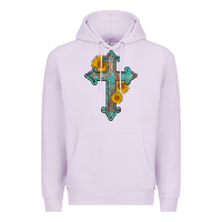 Lilac turquoise sunflower cross Premium Hoodie - AdoDesignShop