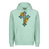 Seafoam turquoise sunflower cross Premium Hoodie - AdoDesignShop
