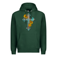 Sports Green turquoise sunflower cross Premium Hoodie - AdoDesignShop