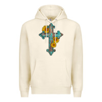 Tofu turquoise sunflower cross Premium Hoodie - AdoDesignShop