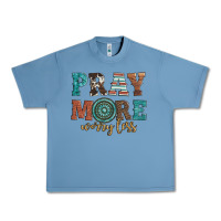 Pebble Blue pray more worry less Urban Heavy Tee - Artiststas