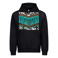 Black western cowhide leopard turquoise fringed Urban Hoodie - BarkalooDesign