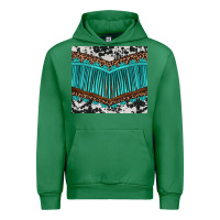 Emerald western cowhide leopard turquoise fringed Urban Hoodie - BarkalooDesign
