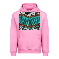 Fuchsia Pink western cowhide leopard turquoise fringed Urban Hoodie - BarkalooDesign