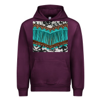 Mauve Wine western cowhide leopard turquoise fringed Urban Hoodie - BarkalooDesign