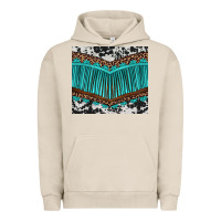 Pigment French Oak western cowhide leopard turquoise fringed Urban Hoodie - BarkalooDesign