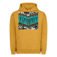 Pigment Peanut Butter western cowhide leopard turquoise fringed Urban Hoodie - BarkalooDesign