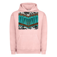 Pigment Salmon western cowhide leopard turquoise fringed Urban Hoodie - BarkalooDesign