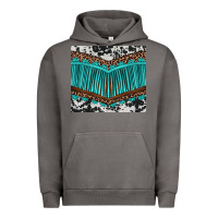 Pigment Tornado western cowhide leopard turquoise fringed Urban Hoodie - BarkalooDesign